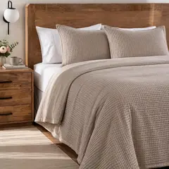 BASEMENT HOME - Cubrecama Waffle Con Fundas