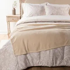 ROBERTA ALLEN - Juego De Cama King Janette Beige Estampado 7 Piezas