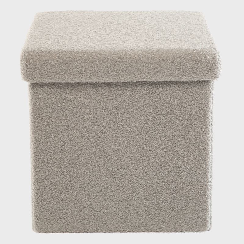 MICA - Puff Mica Curly Gris de Tela con Espuma 38 cm