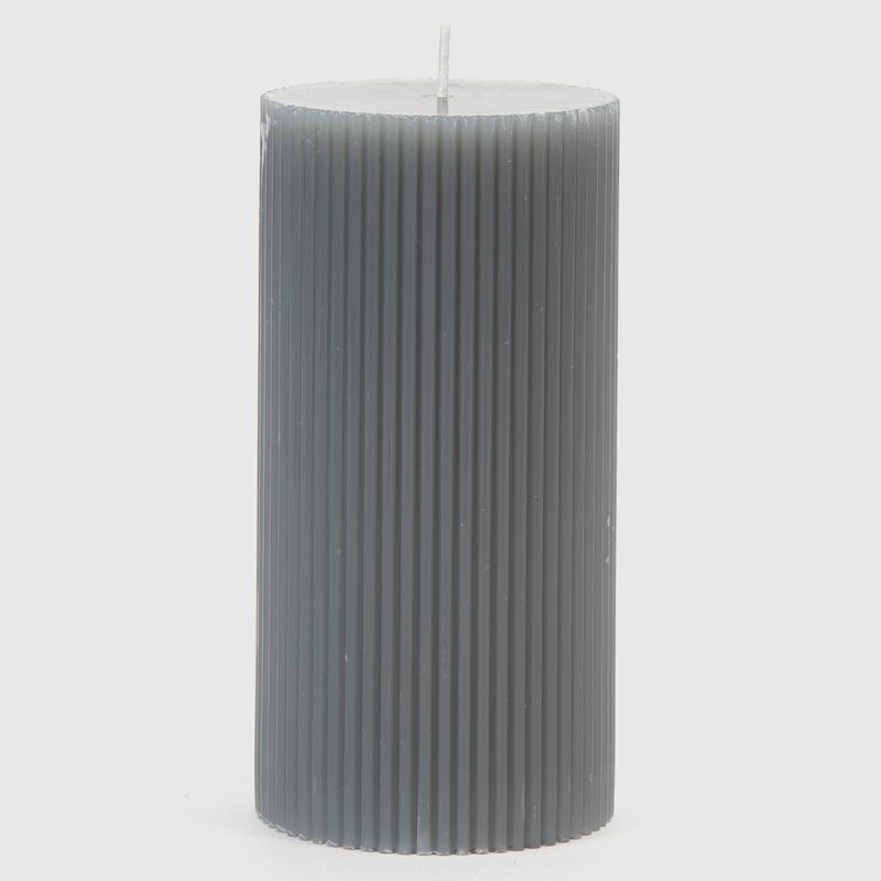 BASEMENT HOME - Vela Aromática Basement Home Pilar Rayada Gris 15 cm