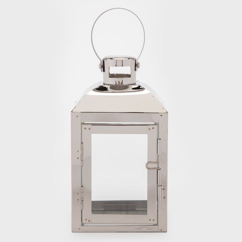 MICA - Farol Mica de Acero Inoxidable y Vidrio para Velas