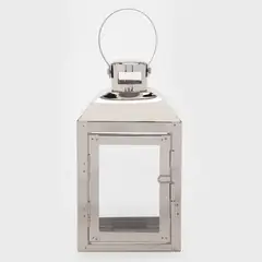 MICA - Farol de Acero Inoxidable y Vidrio para Velas