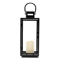 BASEMENT HOME - Farol Decorativo Metálico Negro 40 Cm