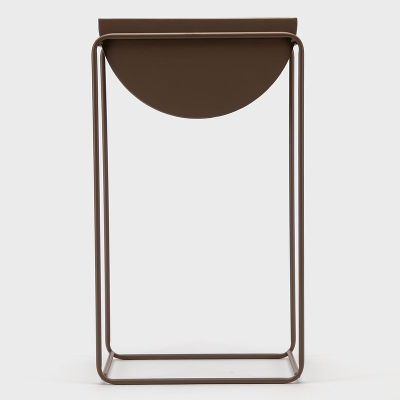 MICA - Maceta Pedestal Medialuna Mica Decorativa Café