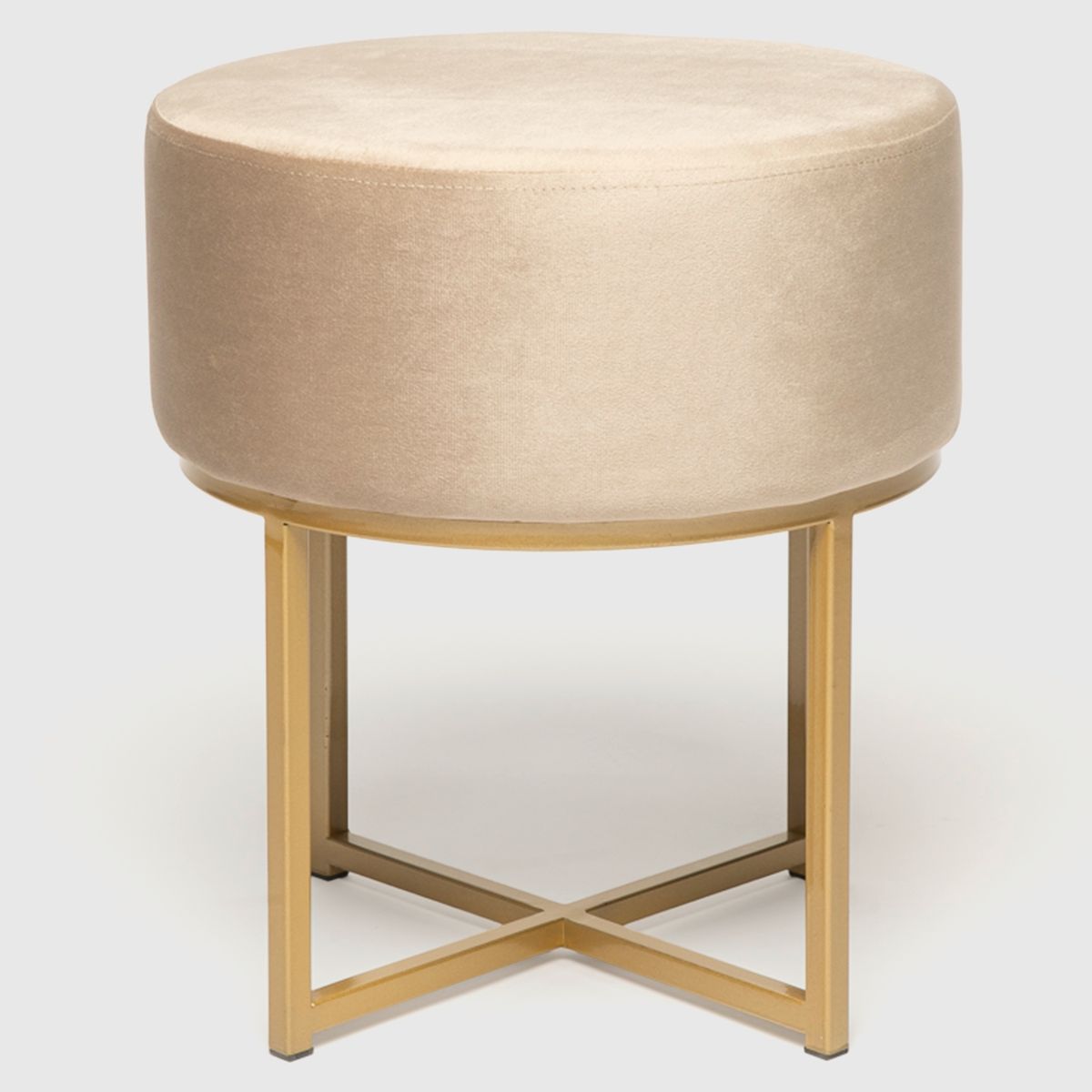 ROBERTA ALLEN - Pouff Velvet Metal Gris 45 Cm Roberta Allen