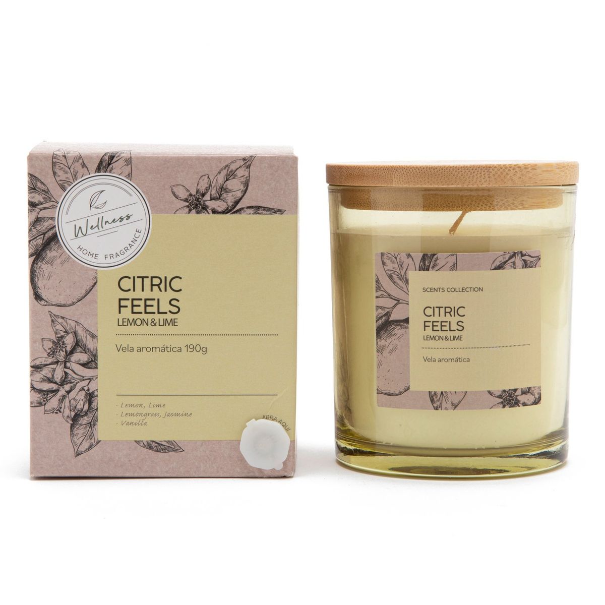 ROBERTA ALLEN - Vela Aromática Citrica Feels Lima Y Limón 190 Gramos Roberta Allen