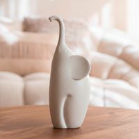 Adorno Elefante Pie 29 Cm Blanco