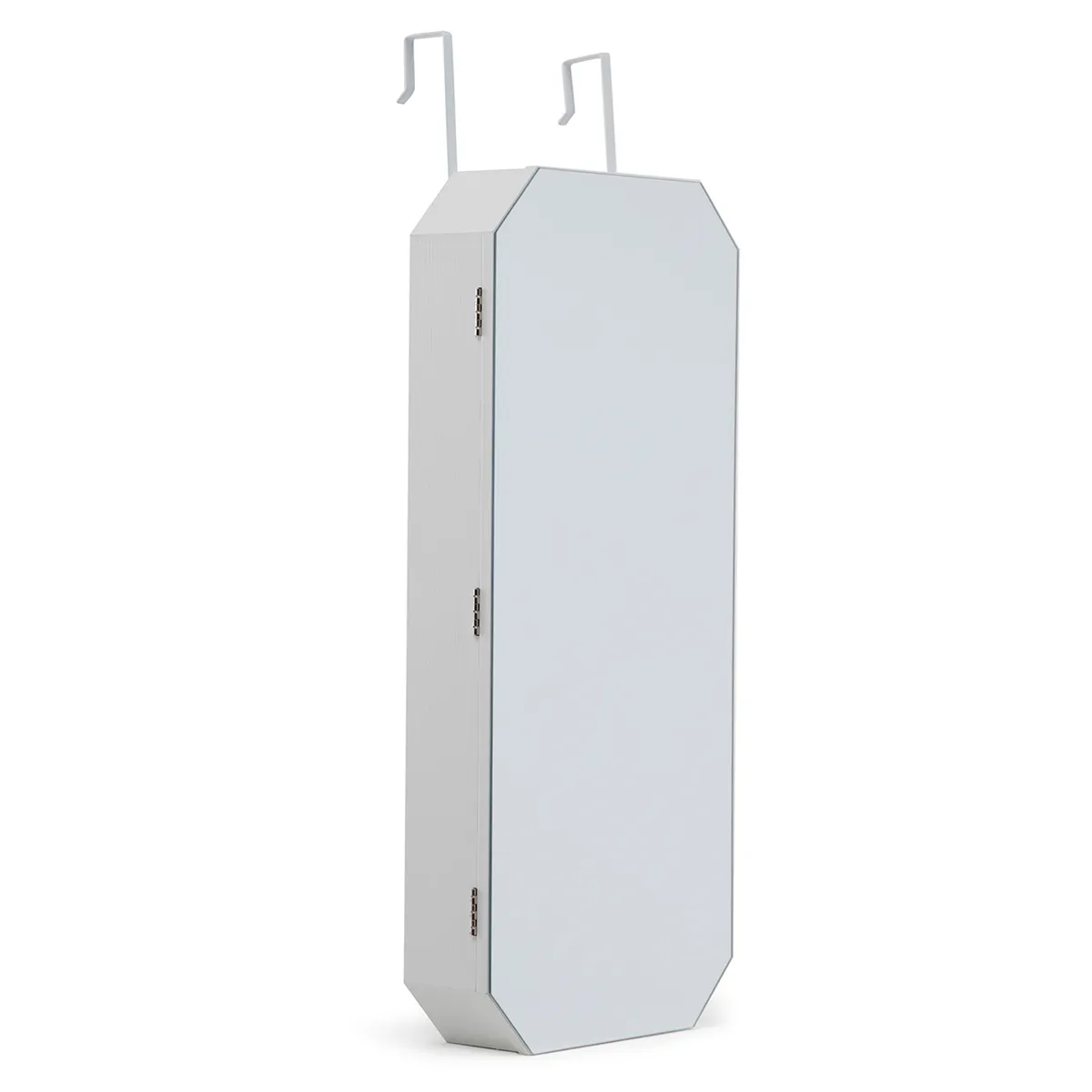 MICA - Espejo Joyero Organizador De Pared 80x31 Cm Blanco Mica