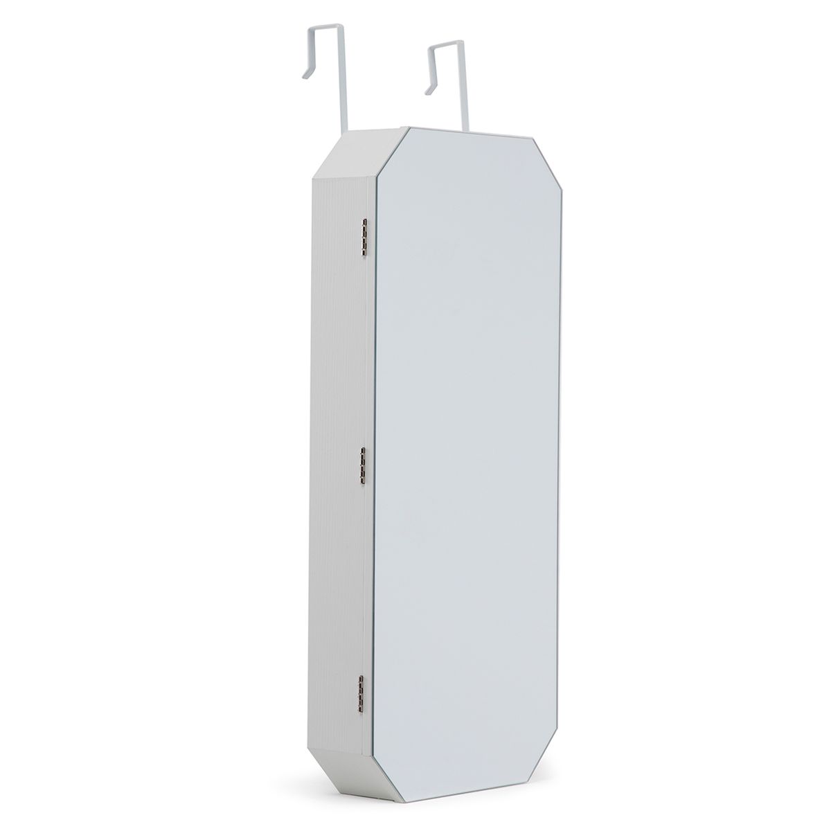MICA - Espejo Joyero Organizador De Pared 80x31 Cm Blanco Mica