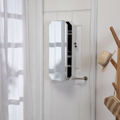 Imagen 2 del producto Espejo Joyero Organizador De Pared 80x31 Cm Blanco