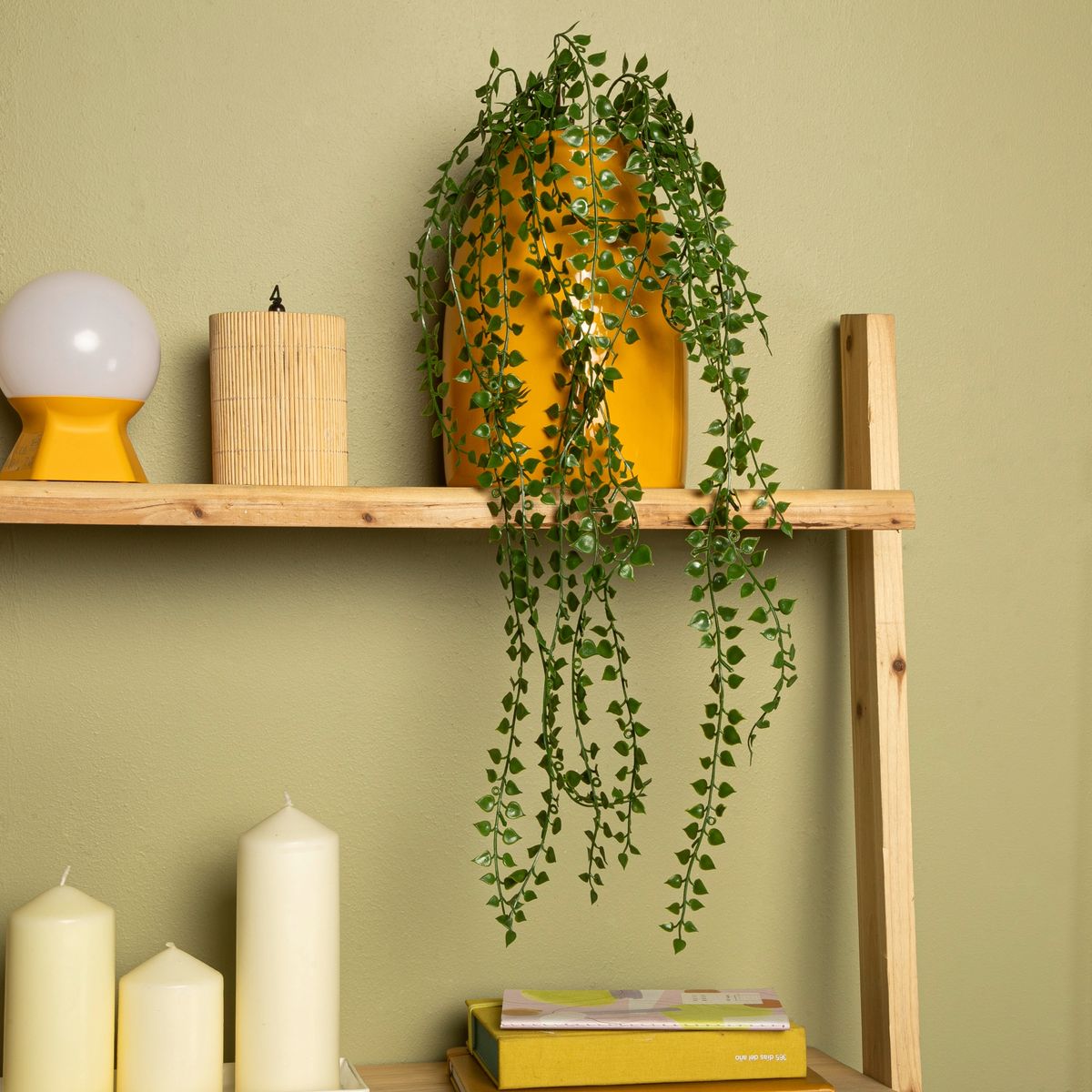 MICA - Vara Rama Artificial Colgante Verde 72 Cm Mica