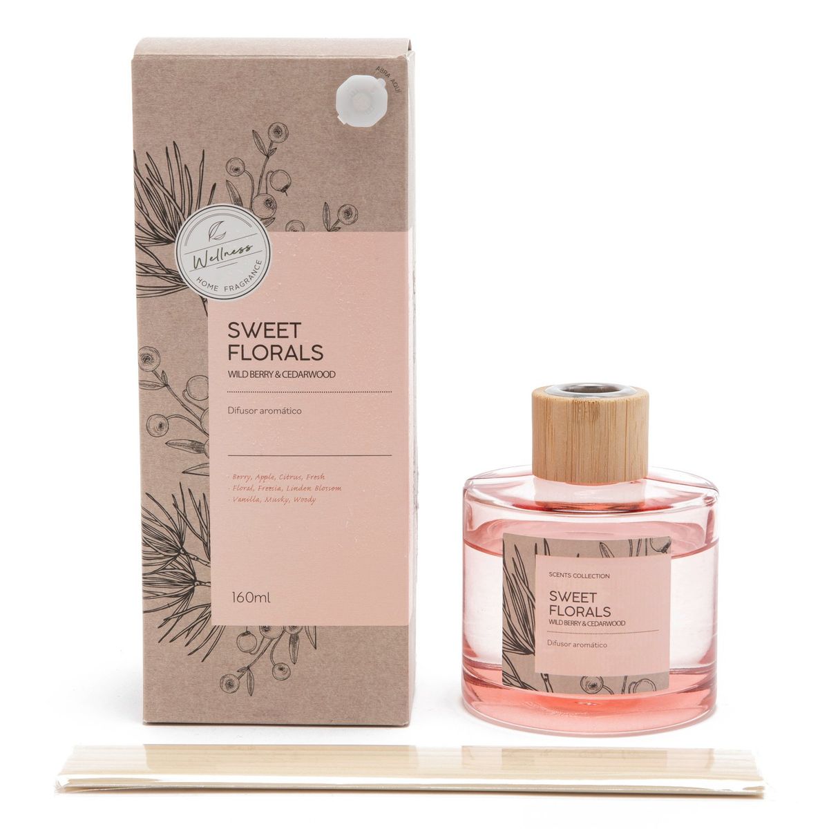 Difusor De Aroma Dulce Floral 100 Ml Con Varillas Roberta Allen, marca ROBERTA ALLEN - Foto Principal