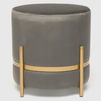 Puff Velvet Patas Doradas 35X36 Cm Pouff