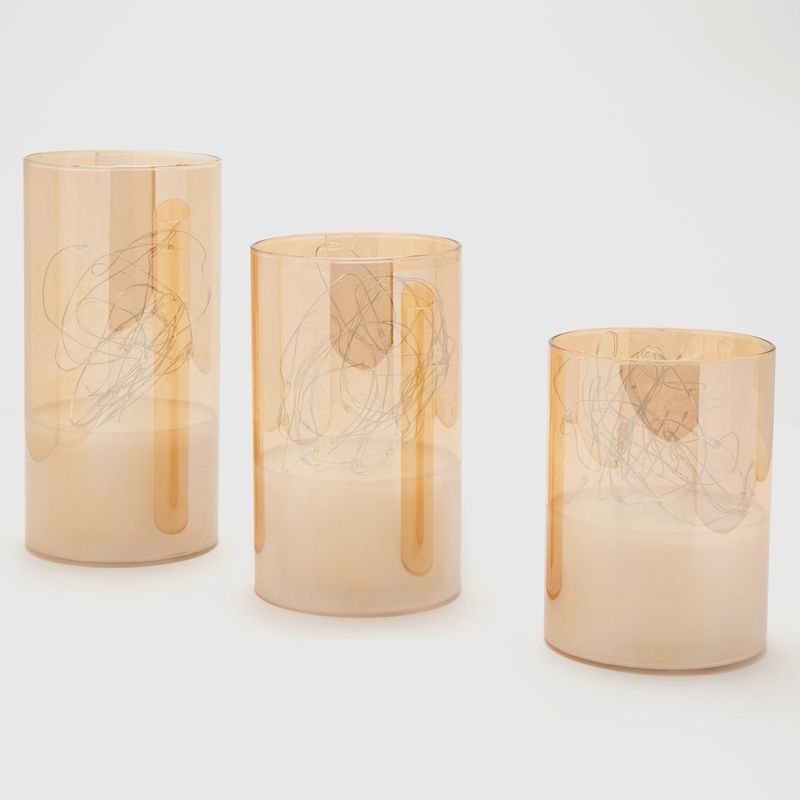 MICA - Set de Velas Mica Decorativas con Luz Led Beige