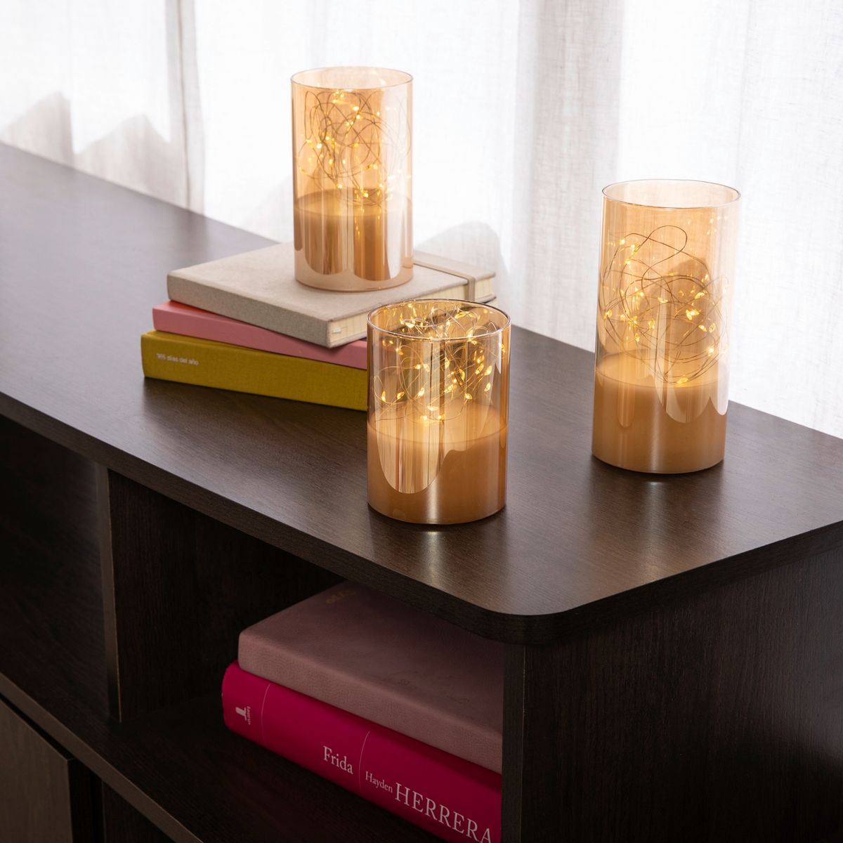 MICA - Set De Velas Decorativas Con Luz Led Beige Mica