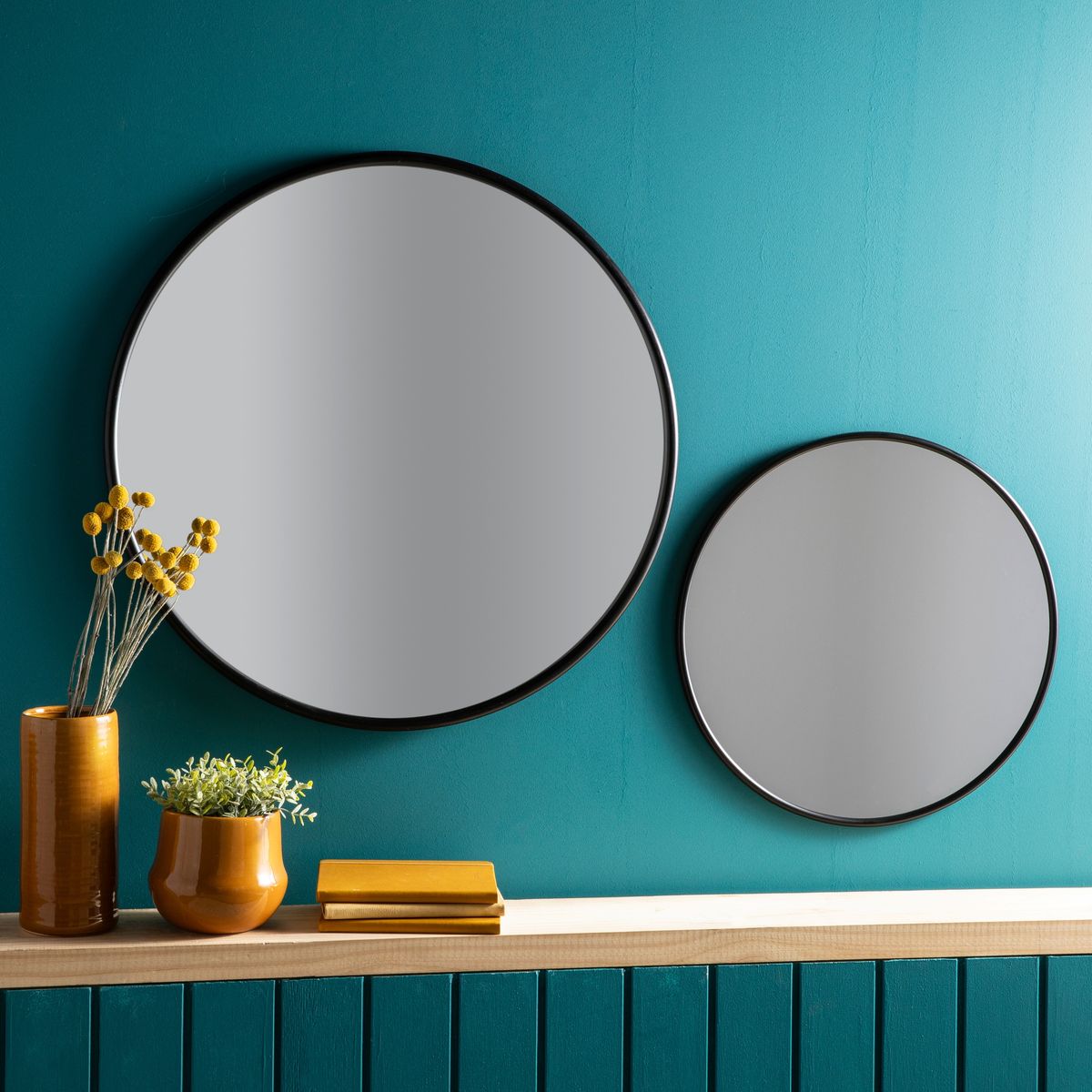 MICA - Espejo De Pared Redondo 70 cm Decorativo Mica