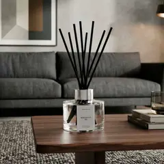 BASEMENT HOME - Difusor Varitas Ambientador Aroma Bergamota 150 ml Vidrio Adorno Decorativo