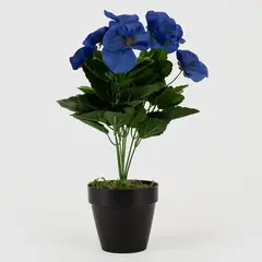 MICA - Arreglo Floral Artificial Flores C Pot Azul