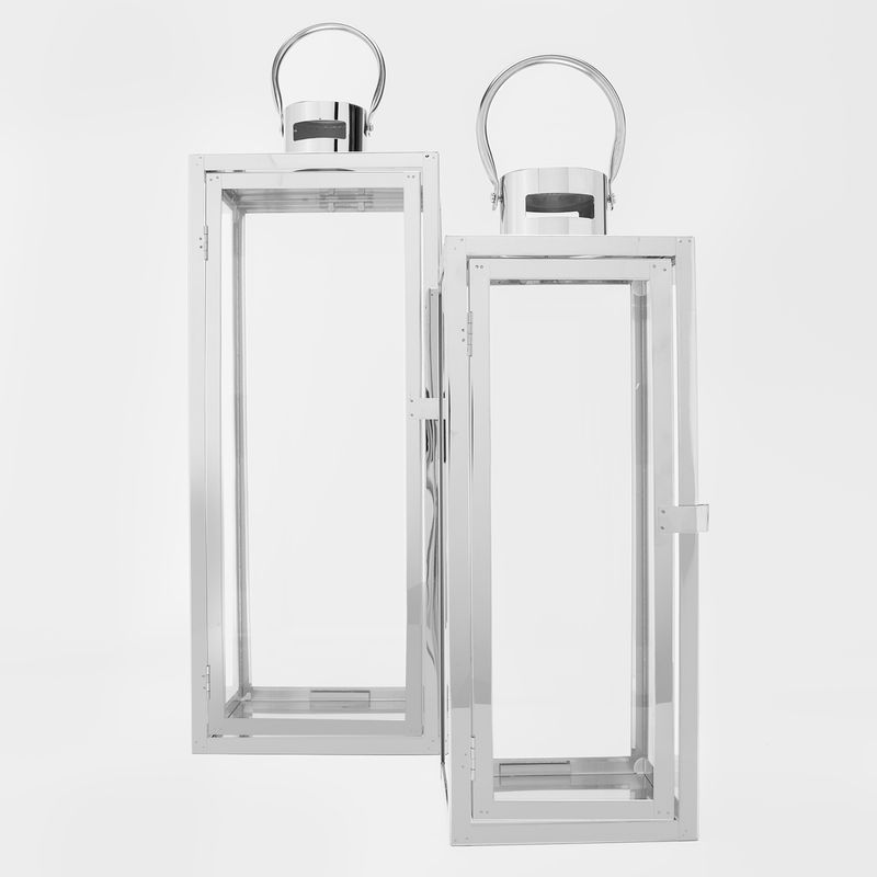BASEMENT HOME - Set de Faroles Basement Home Acero Plateado 58 cm