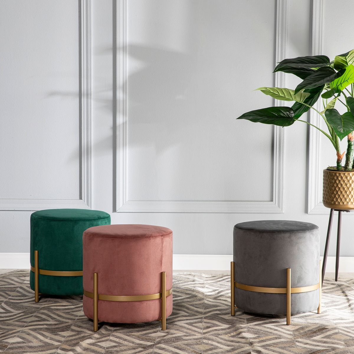 ROBERTA ALLEN - Pouff Velvet Oliva Patas 38 Cm Roberta Allen