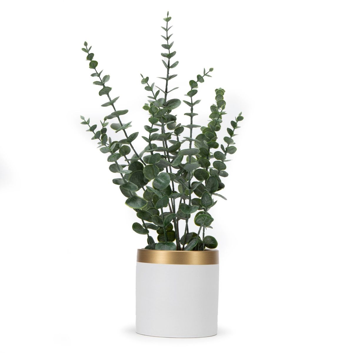 MICA - Planta Artificial Rama Eucalipto Con Macetero 55 Cm Mica