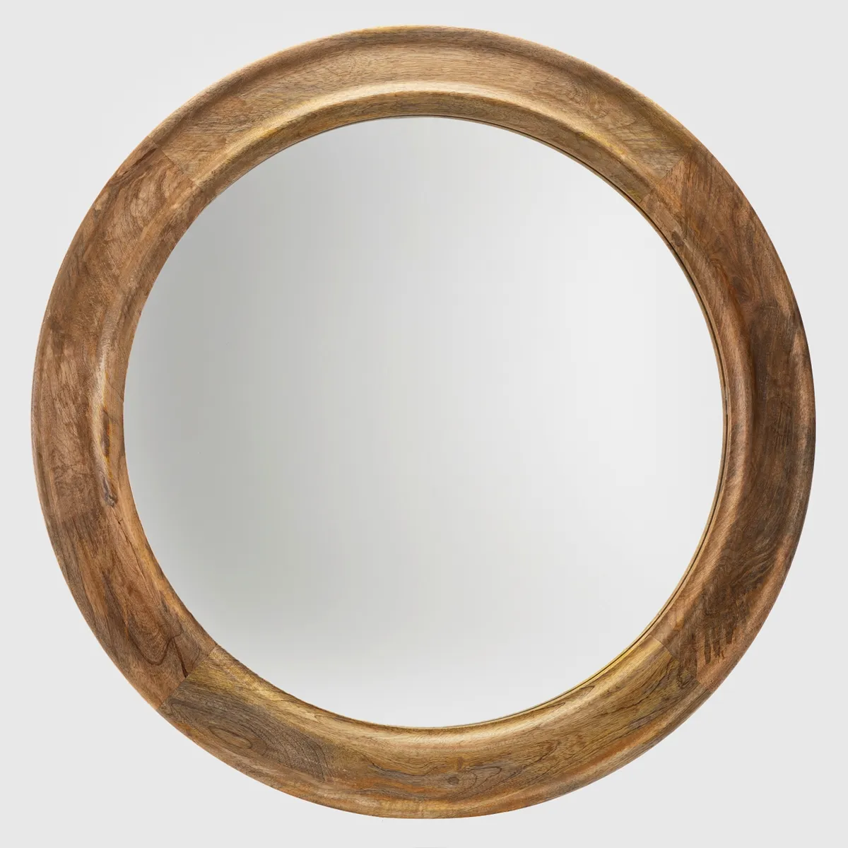 CASA CANTABRIA - Espejo Redondo Con Mardo De Madera 85 Cm Casa Cantabria