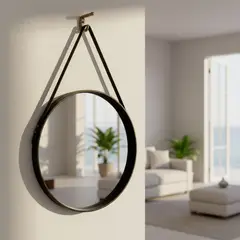 MICA - Espejo De Pared Redondo 51 Cm Colgante Con