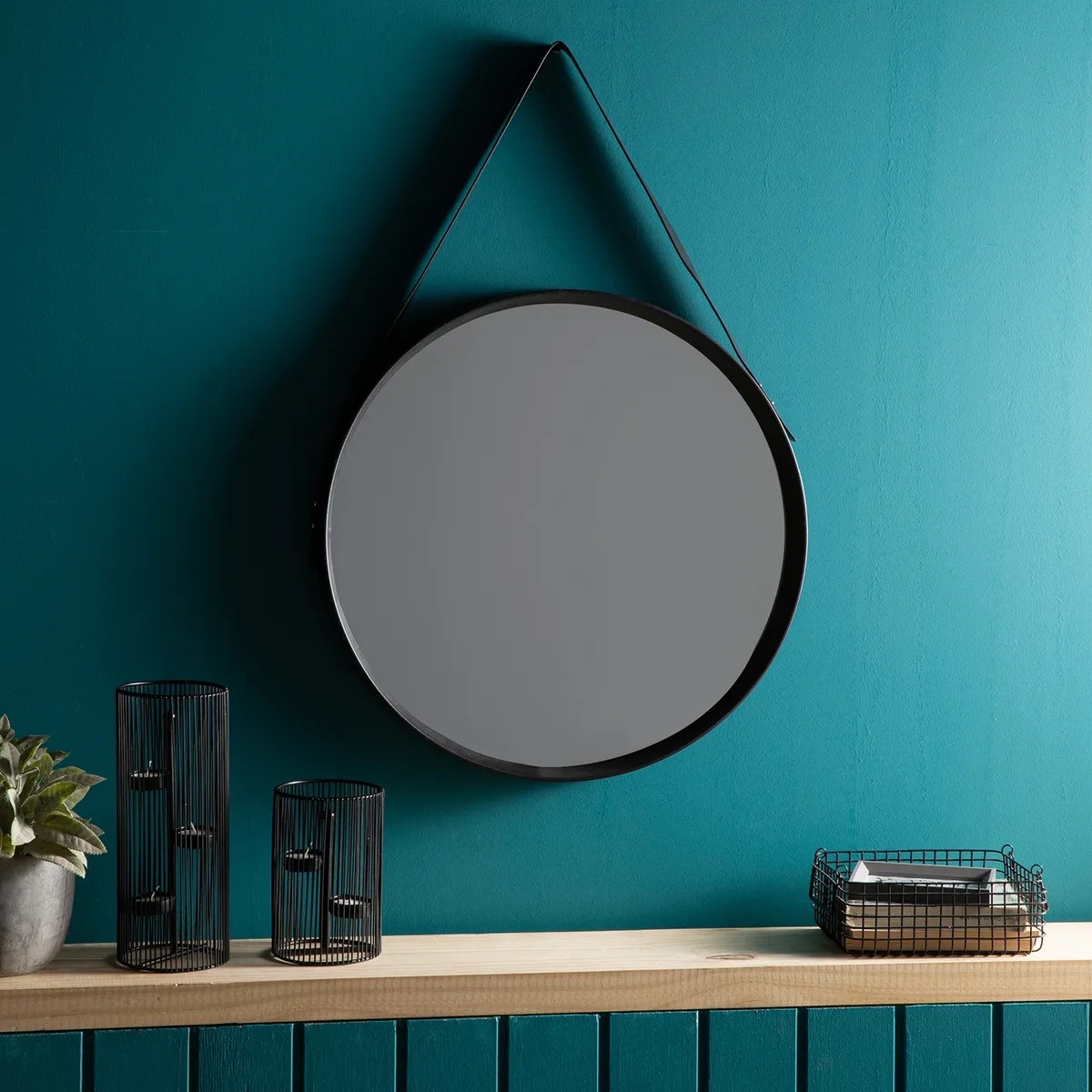 MICA - Espejo De Pared Redondo 51 Cm Colgante Con Mica