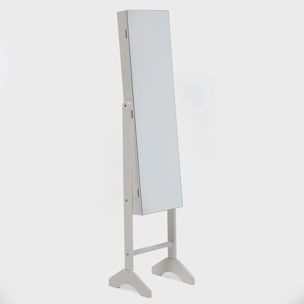 MICA - Espejo Joyero Organizador Rectangular Con Patas 153x33 Cm Blanco Mica