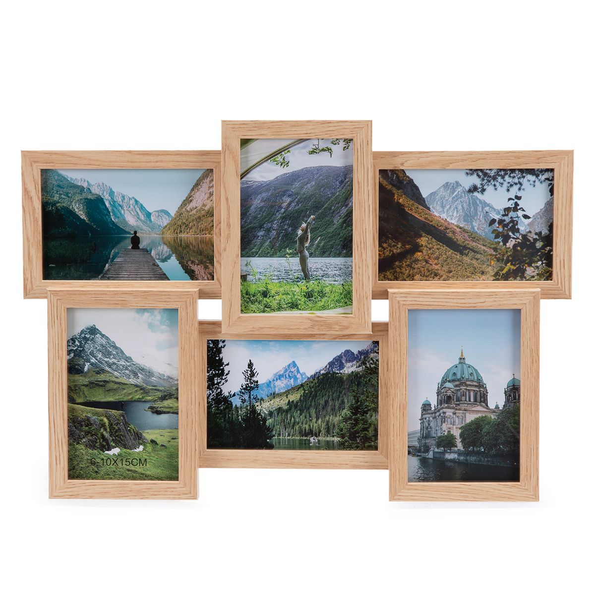 MICA - Marco De 6 Fotos Blanco 28X44 Cm Adorno Decorativo Mica