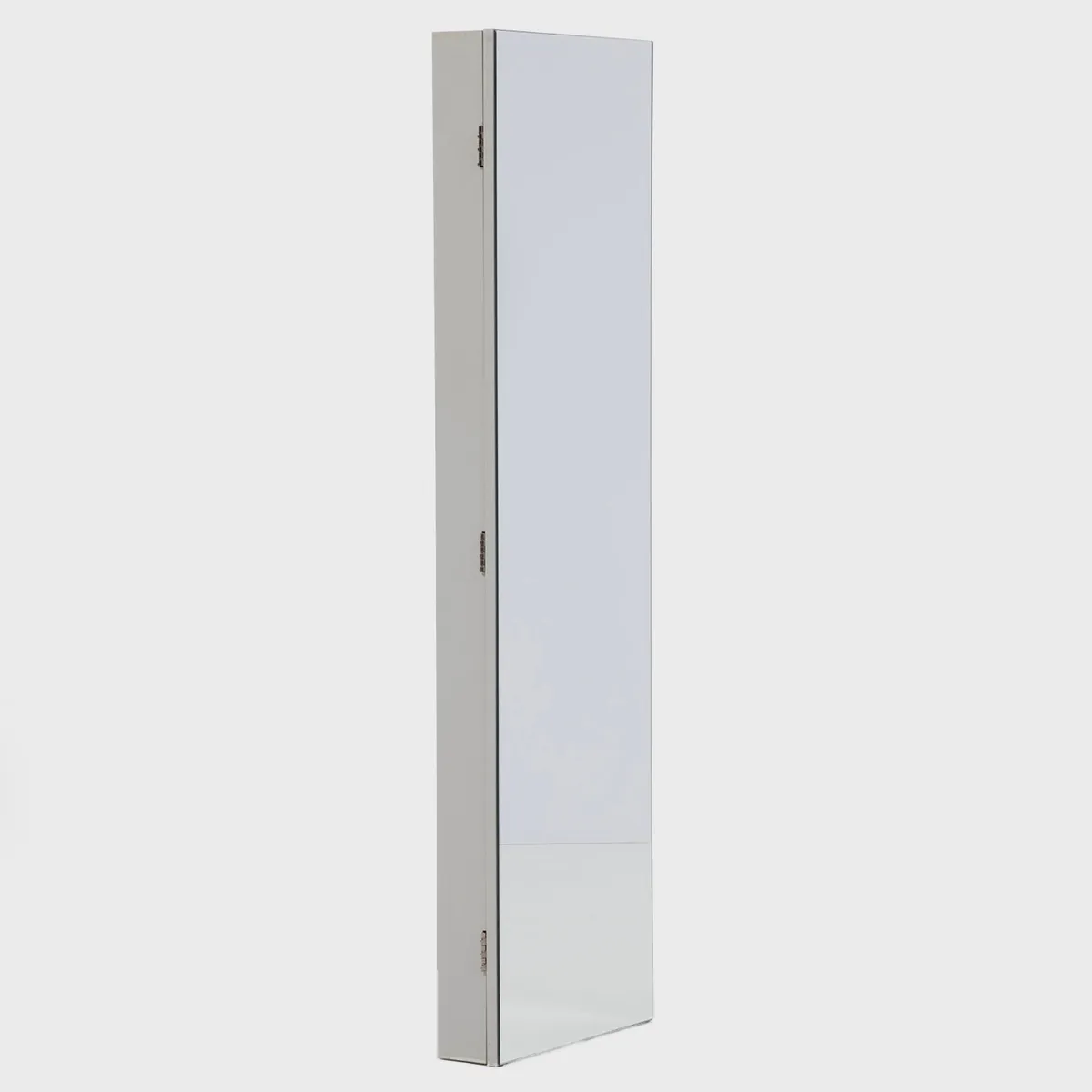 MICA - Espejo Joyero Organizador De Pared Con Luz Led 110x31 Cm Rectangular Blanco Mica