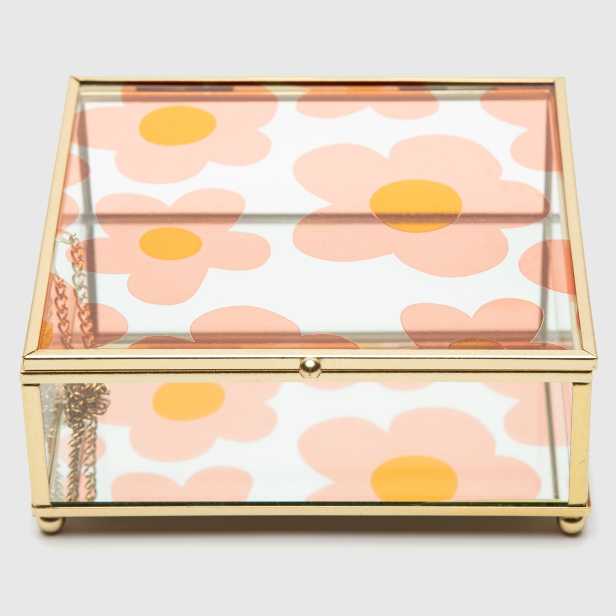 MICA - Caja Adorno Vidrio 15X15X6 cm Decoración Mica