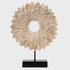 ROBERTA ALLEN - Adorno pedestal flor blanco 42 cm