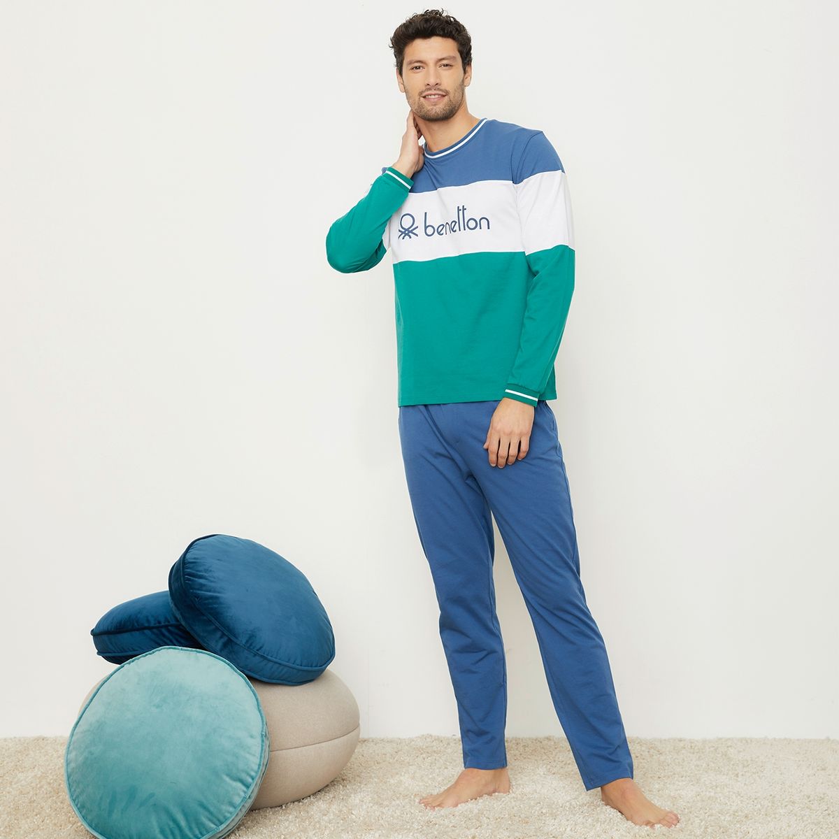 BENETTON - Conjunto Pijama Recto Algodón Hombre Benetton