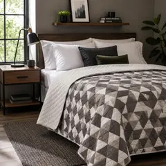 AMBIENTA - Cubrecama Estampado Reversible Truman