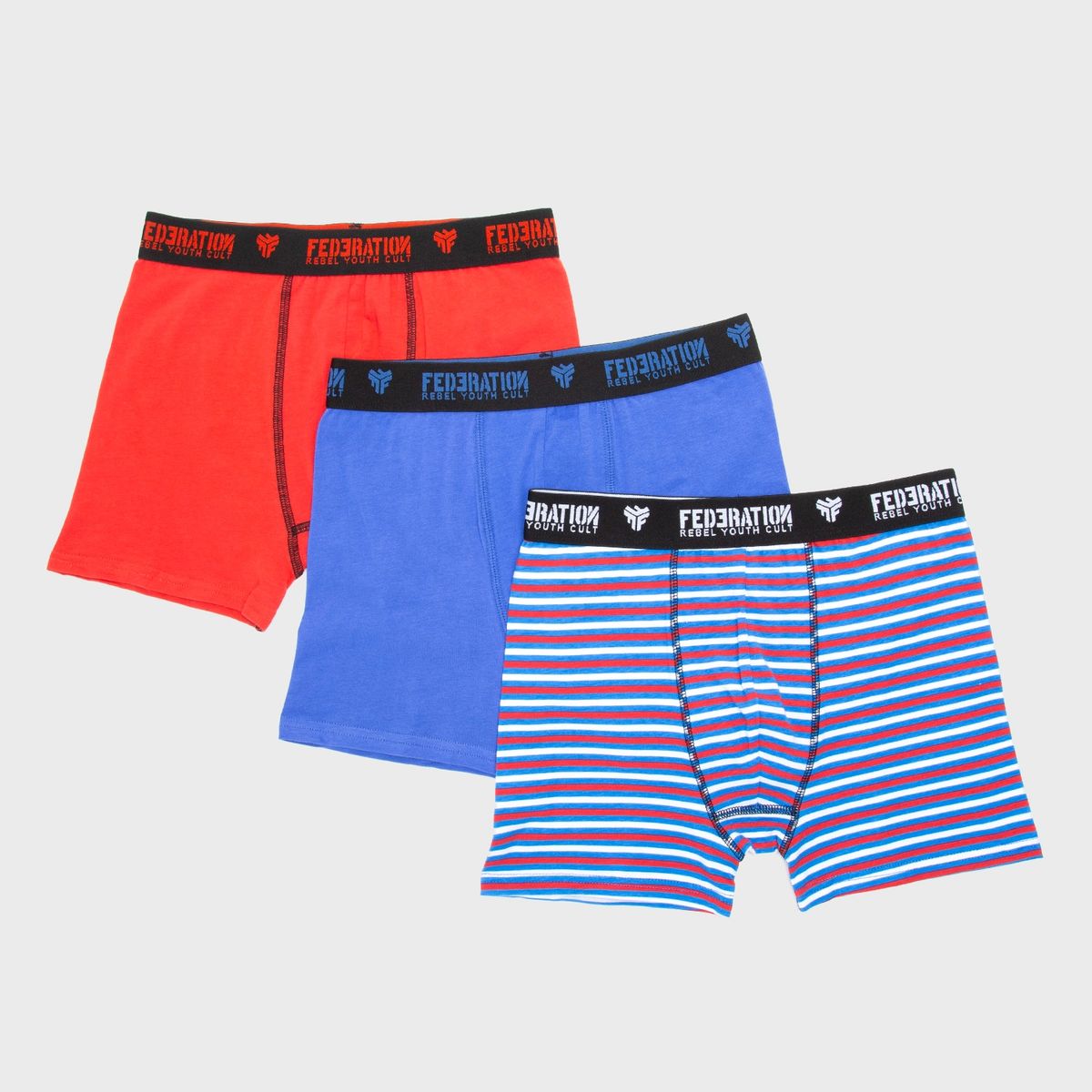 FEDERATION - Boxers Niño Federation Pack de 3 Algodón Rayas