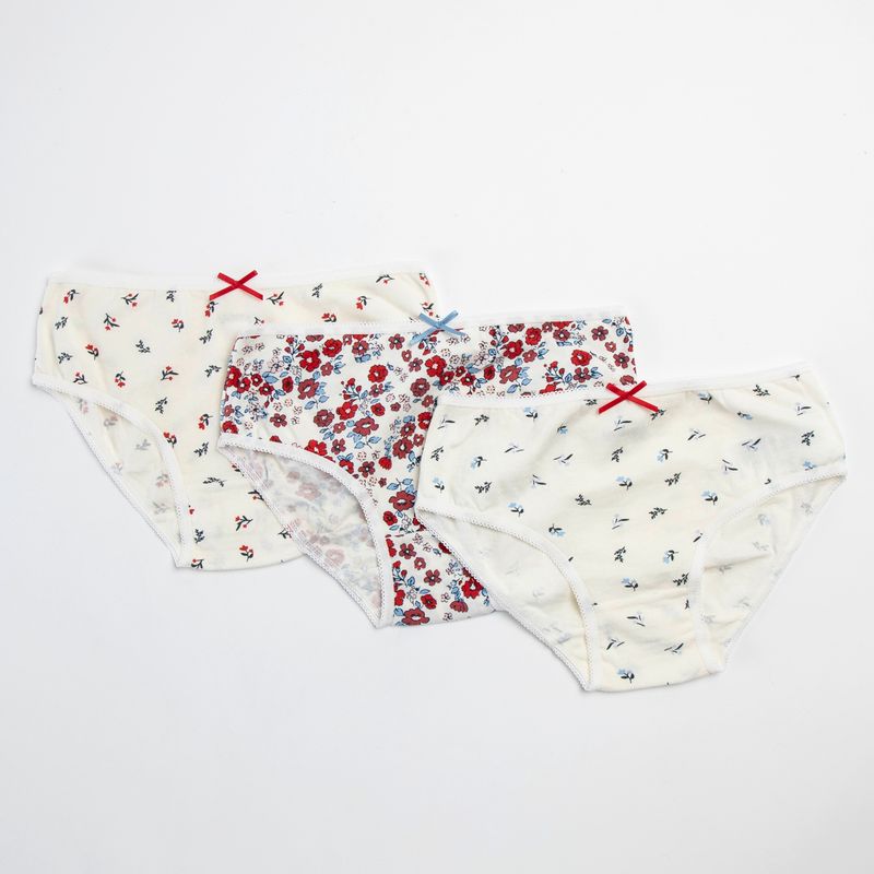 YAMP - Calzones Niña Yamp Pack de 3 Unidades Algodón Estampado Floral