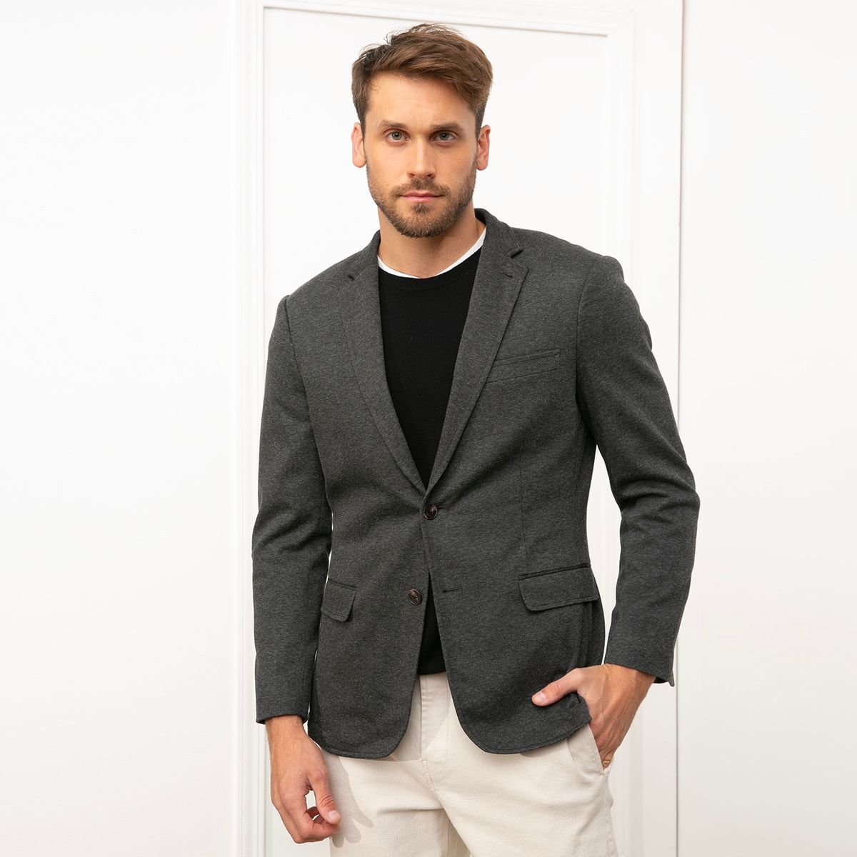 BASEMENT - Blazer Slim Fit Hombre Basement