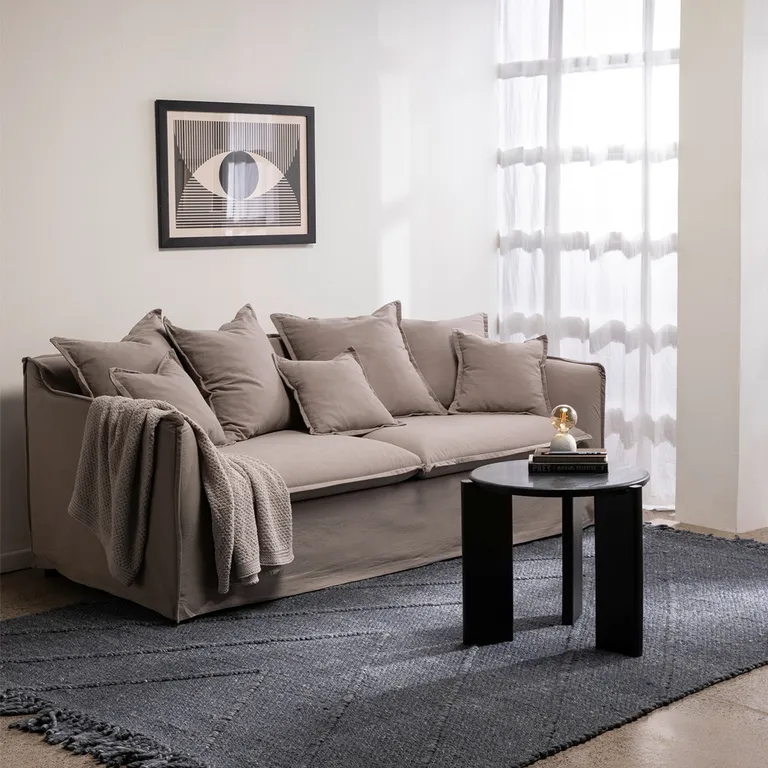 BASEMENT HOME Sofá Cama Atlanta 3 Cuerpos Beige
