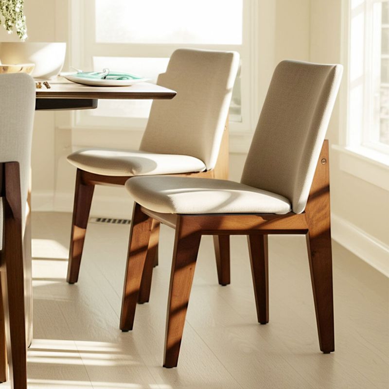 MICA - Par de Sillas Comedor Mica Rios Estilo Moderno Beige