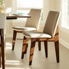 MICA - Par de Sillas Comedor Rios Estilo Moderno Beige