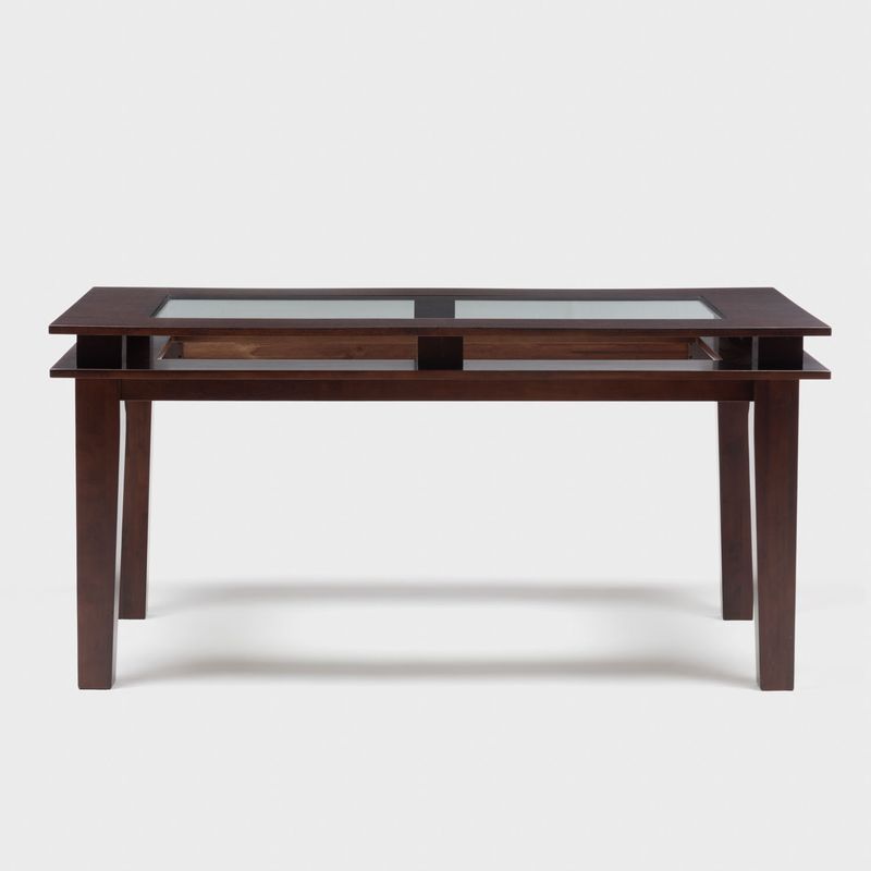 MICA - Mesa de Comedor 6 Puestos California Mica Vidrio y Madera