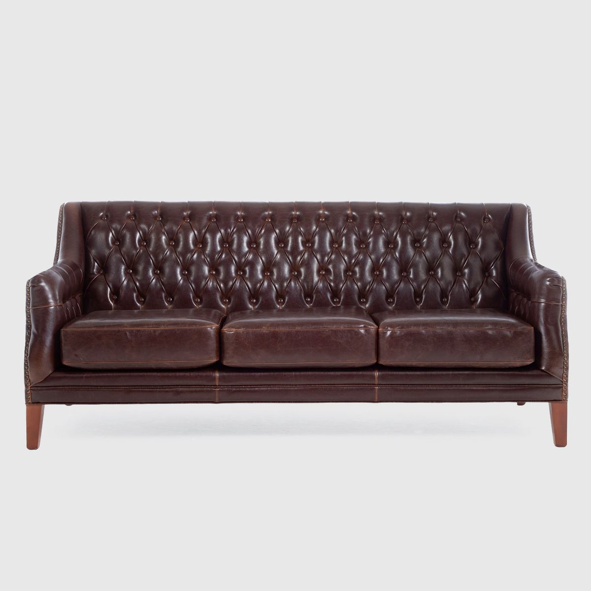 BASEMENT HOME - Sofá 3 Cuerpos Cuero Scotland Marrón Basement Home