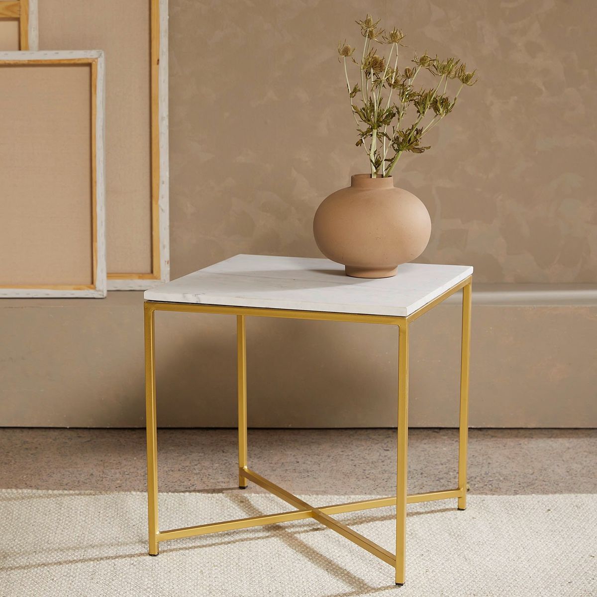 BASEMENT HOME - Mesa Lateral Cuadrada Mármol Basement Home