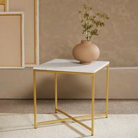 Mesa Lateral Cuadrada Mármol