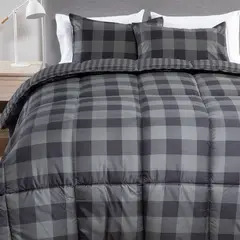 MICA - Plumón Estampado Dark Tar 2 Plazas Poliéster Gris