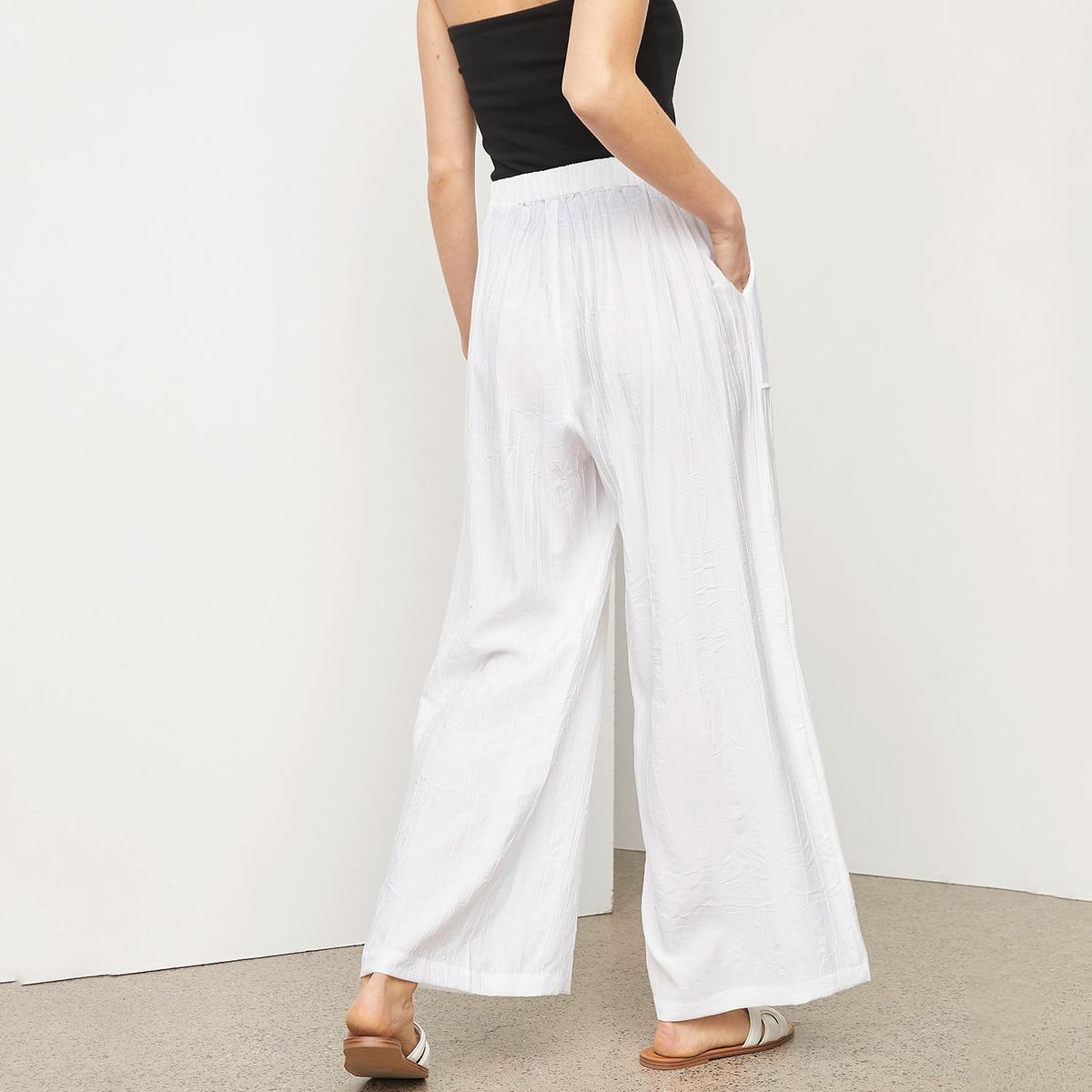 BASEMENT - Pantalón Palazzo Tiro Alto Mujer Basement