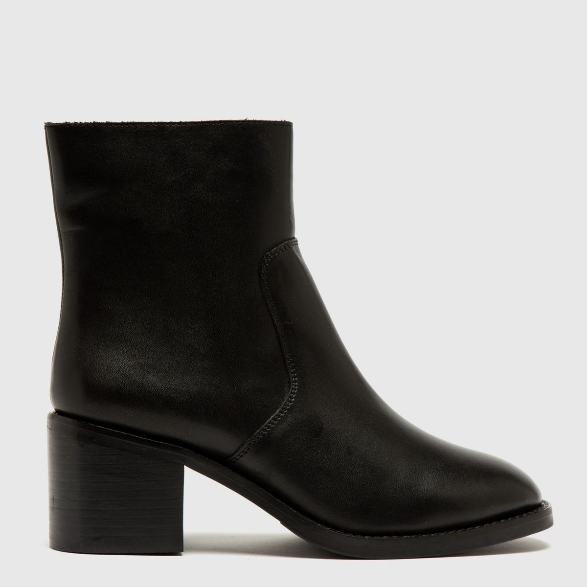 BASEMENT - Botín  Mujer Cuero Negro Basement