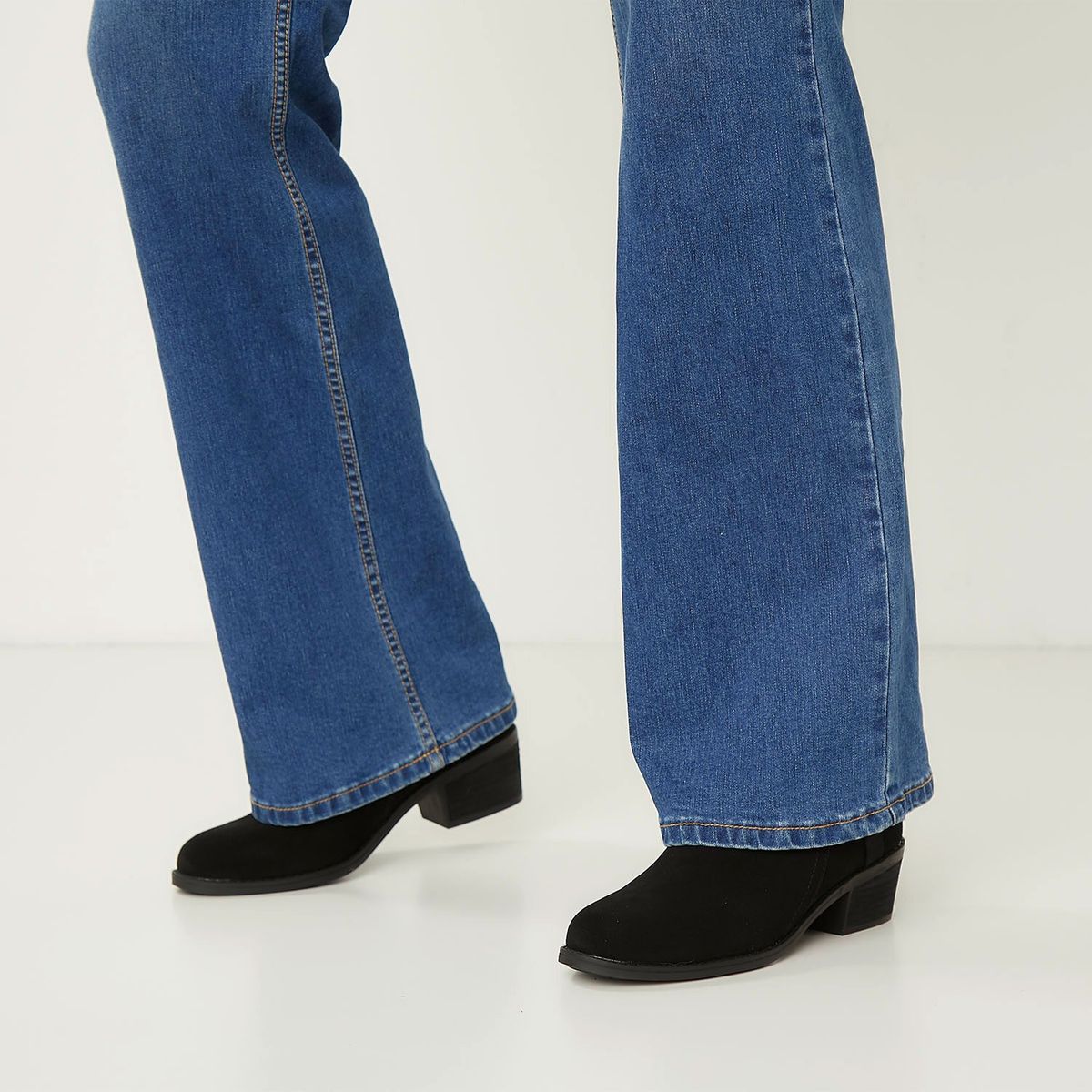 APOLOGY - Botín Mujer Apology Cuero Negro Taco Cuadrado