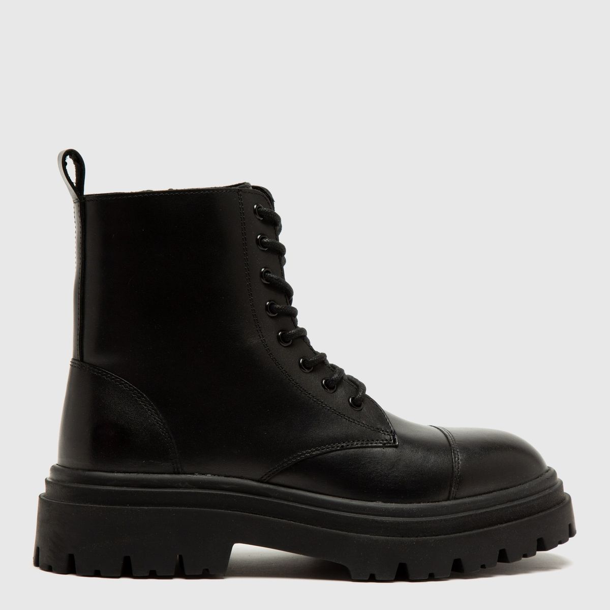 BASEMENT - Botín Mujer Cuero Negro Basement